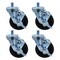 Bk Resources 4-inch Threaded Stem Casters, Polyolefin Wheels, Top Lock Brake, 300lb Capacity, 4PK 4SBR-5ST-LDP-PS4 - alternate 1